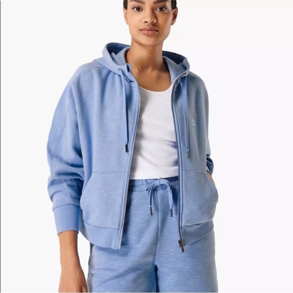 Sweaty Betty Coastal Blue Essentials Zip Through Hoodie Size XL